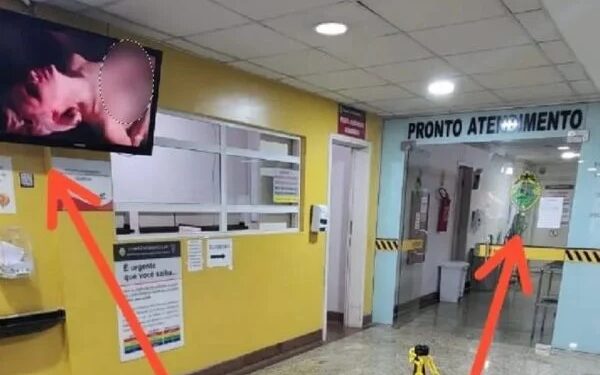 Hospital da PM fica com a TV ligada e acaba transmitindo filme erótico em sala de espera
