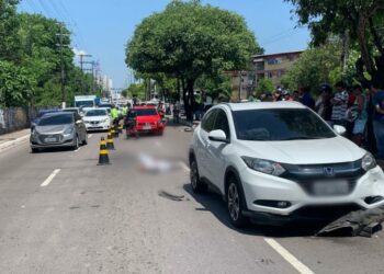 Grave acidente é registrado na Ponta Negra após motociclista usar o canteiro central