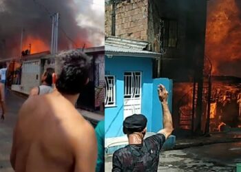 Incêndio de grandes proporções destrói casas e leva desespero ao Japiim: ‘gente, muito triste’