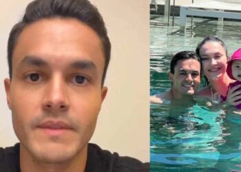 Foto de pastor usando sunga dentro da piscina choca igreja e ele é afastado das funções