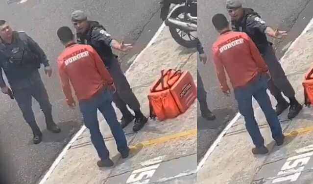 Vídeo revoltante: policiais são filmados agredindo e rasgando CNH de entregador em Manaus