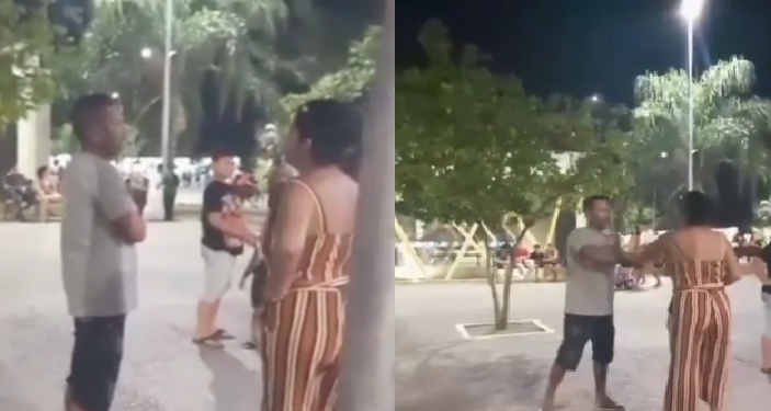 Mulher flagra o ‘presente de Deus’ com novinha na Ponta Negra e a bicuda ‘come’; vídeo