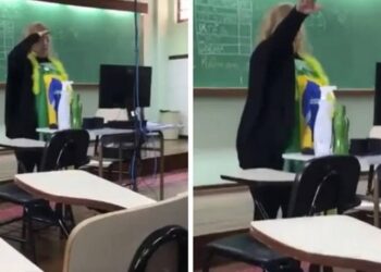 Professora é filmada fazendo saudação nazista em sala de aula; veja o vídeo