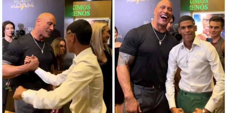 Luva de Pedreiro se encontra com ator e ex-lutador The Rock; veja o vídeo