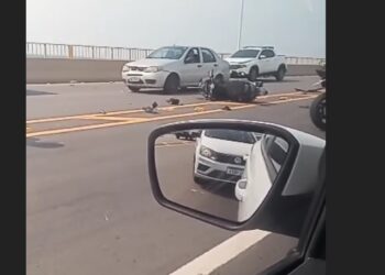 Idoso perde controle da moto e morre em acidente sobre a Ponte Rio Negro