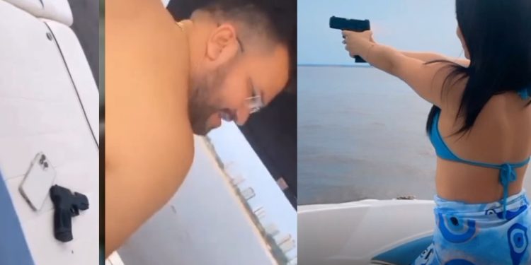 Blindada e playboy gravam vídeo dando tiro na orla da Ponta Negra; assista