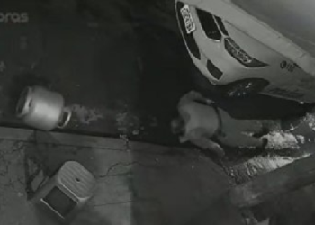 Vídeo: PM é acertado na cabeça com botijão de gás durante abordagem