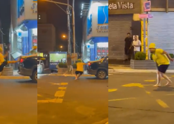 Vídeo: Bolsonarista se revolta com resultado, chuta carro de petista e sai mancando