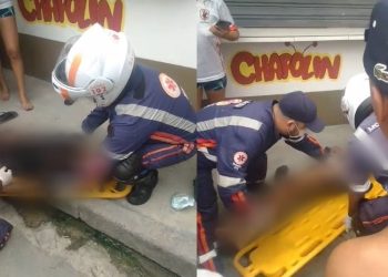Vídeo: Tiros pra todos os lados termina com homem morto e rapaz baleado em Manaus