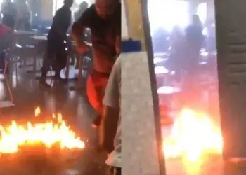 Aluno de 12 anos coloca fogo na sala de aula com colegas e professor dentro