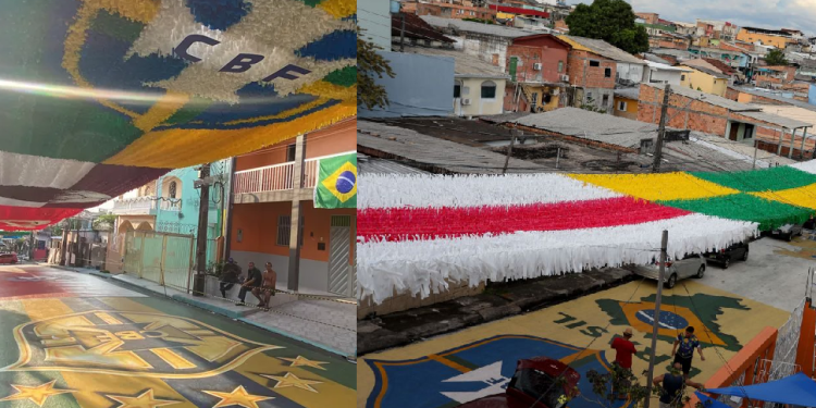 Uma das ruas da Copa, rua 3 do Alvorada tem decoração inaugurada neste sábado (19)