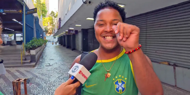 Torcedor viraliza ao dizer que Brasil ganha hoje com gol de Arrascaeta e uruguaio reage; vídeo