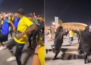 Vídeo: Brasileiros afrontam e fazem batalha do ‘passinho’ com árabes no Catar