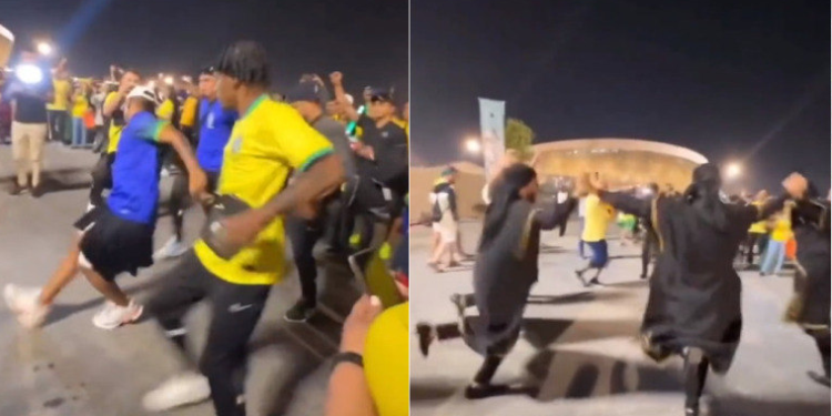 Vídeo: Brasileiros afrontam e fazem batalha do ‘passinho’ com árabes no Catar