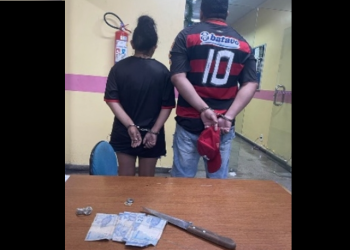 Casal é preso ainda com faca do crime após tentar matar mulher de 35 anos em Manaus
