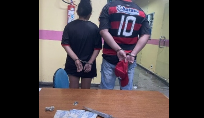 Casal é preso ainda com faca do crime após tentar matar mulher de 35 anos em Manaus