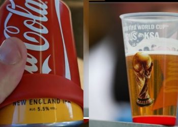 Com proibição de cerveja, brasileiros driblam o Qatar e usam ‘disfarce’ em latinhas