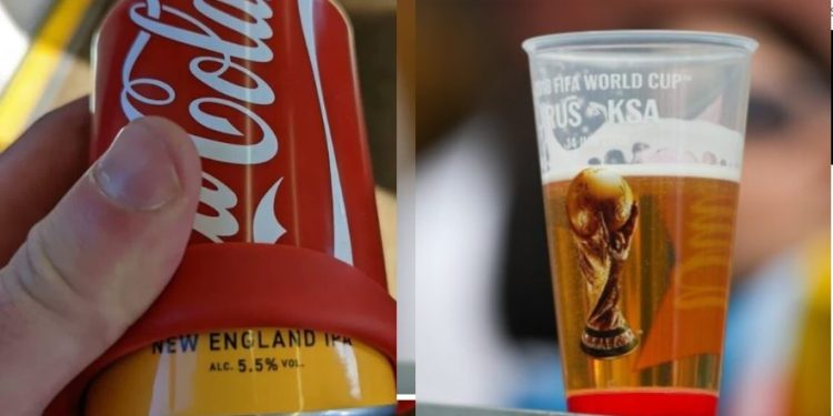 Com proibição de cerveja, brasileiros driblam o Qatar e usam ‘disfarce’ em latinhas
