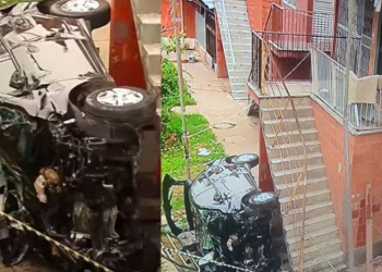 Perseguição policial acaba com dupla presa após atingir apartamento no Prosamin de Manaus