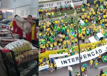 Vídeo: Baratão da Carne doa comida para atos antidemocráticos de Manaus