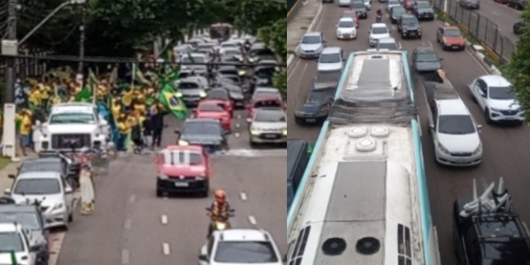 Manifestação de bolsonaristas pede ‘intervenção militar’ em avenida de Manaus