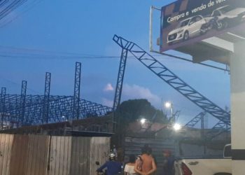 Em Manaus, funcionários de obra ficam feridos após estrutura desabar