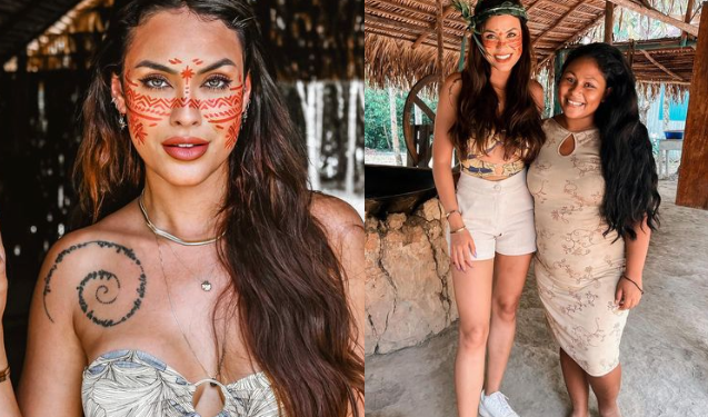 Ex-BBB Sarah exalta Manaus, nada com botos e conhece tribo Kubeua: ‘Amo esse lugar’