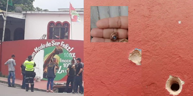 Vídeo: Muro de casa de petista em bairro de Manaus leva vários tiros na madrugada