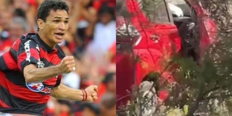 Ex-jogador do Flamengo sofre acidente de carro e veículo fica totalmente destruído