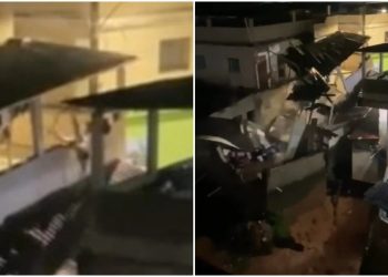 Jovem pula de sacada pouco antes de desmoronamento e escapa da morte; veja o vídeo