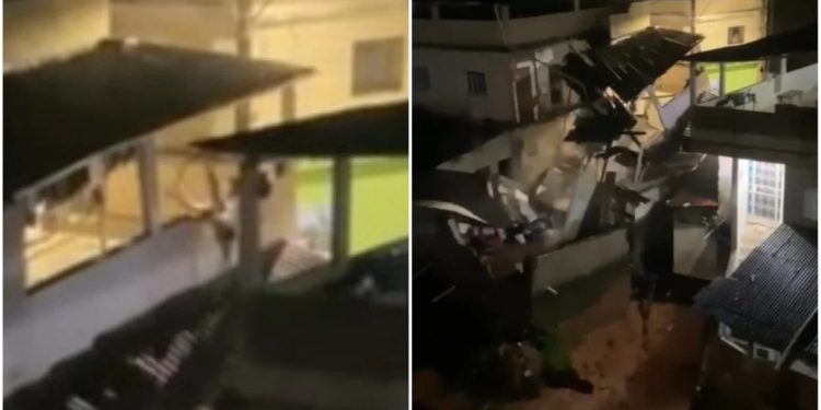 Jovem pula de sacada pouco antes de desmoronamento e escapa da morte; veja o vídeo