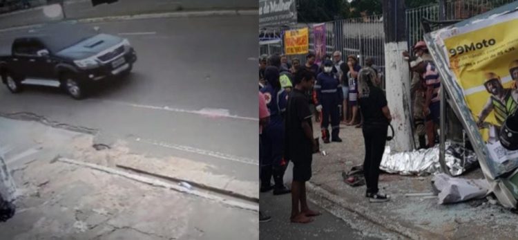 Vídeo mostra pick-up preta na av. Coronel Teixeira antes de mulher ser atropelada e morta em Manaus