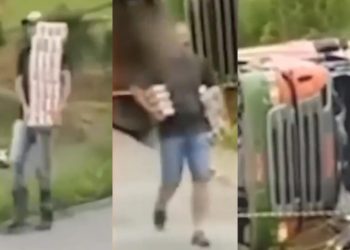 Motorista de caminhão morre em acidente e ladrões roubam mercadoria