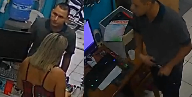Homem rouba papelaria em Manaus, foge e deixa mulher trancada na loja; vídeo