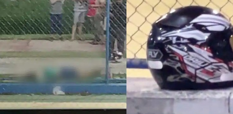 Criminosos executam a tiros rapaz na praça do Prosamin e esquecem o capacete no banco