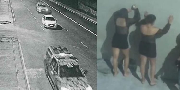 Imagem mostra Rocam escoltando em Manaus carro com as vítimas da chacina na AM-010
