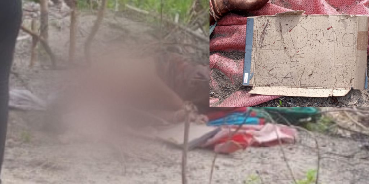 Homem é encontrado morto na Zona Leste de Manaus com bilhete ao lado: ‘Ladrão é sal’