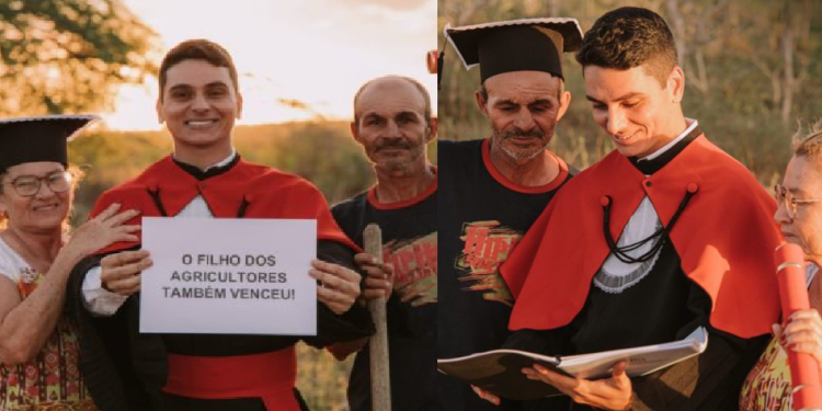 Superação: Filho de agricultores faz homenagem em ensaio fotográfico ao concluir mestrado