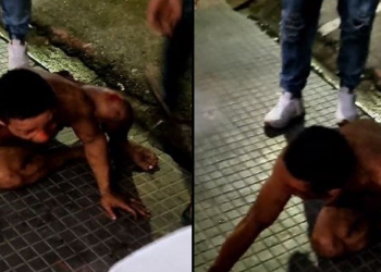 Vídeo: Ladrão quebra os tornozelos após pular de passarela em Manaus para fugir da polícia
