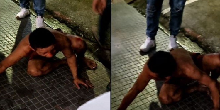 Vídeo: Ladrão quebra os tornozelos após pular de passarela em Manaus para fugir da polícia