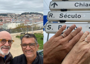 Aos 70 anos, ator Marcos Caruso se casa em Lisboa com técnico de enfermagem