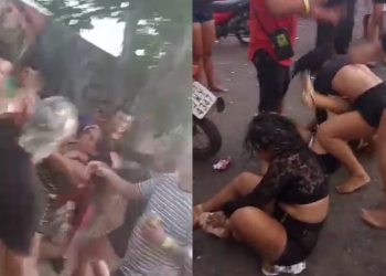 Vídeo: Mulheres vão pra porrada pesada por causa do ‘presente de Deus’ no interior do AM