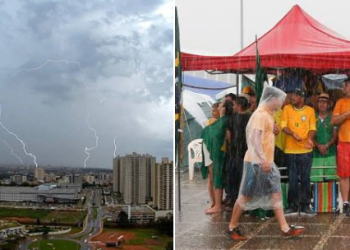 Raio atinge acampamento de bolsonaristas e deixa quatro feridos
