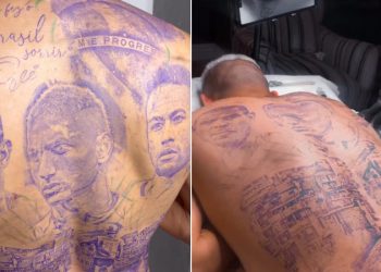 Richarlison tatua o próprio rosto, Ronaldo e Neymar nas costas