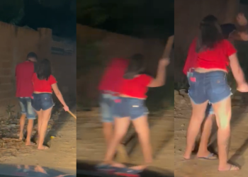 Vídeo: No AM, esposa vai buscar o maridão no bar na base da ripada após ele dizer que ia comprar a ceia