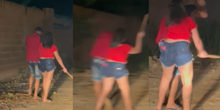 Vídeo: No AM, esposa vai buscar o maridão no bar na base da ripada após ele dizer que ia comprar a ceia