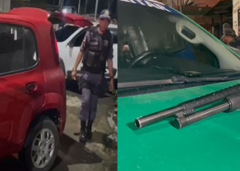 Vídeo: Tiroteio assusta moradores em Manaus e carros com espingarda são abandonados por criminosos