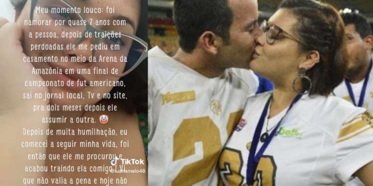 Manauara pedida em casamento na Arena da Amazônia diz que foi chifrada dois meses depois: ‘Assumiu outra’; vídeo