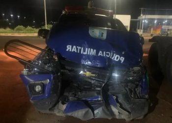 Viatura da PM bate em caminhão na BR-174 e vários policiais ficam feridos