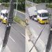 Mototaxista escapa da morte durante acidente com carreta em Manaus; veja vídeo